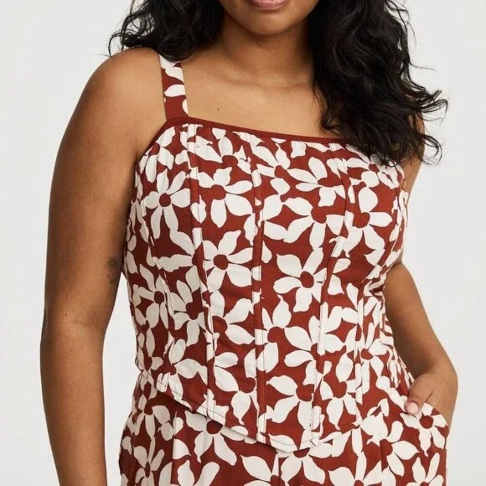 NWT TORRID FLORAL CORSET CROP TOP - SIZE 4 - Picture 7 of 12